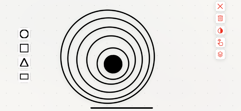 GeoArt Creator - Shape Design - Interface of GeoArt Creator showing concentric circles and minimalist design tools