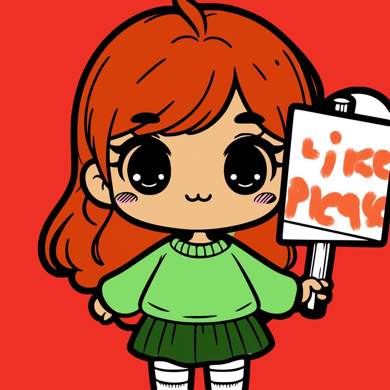 girl holding a sign