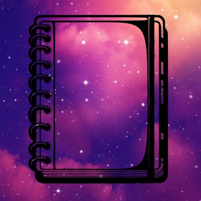 blank, realistic notebook