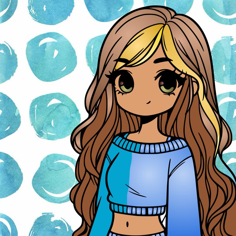 girl with long hair and a crop top with a sweater