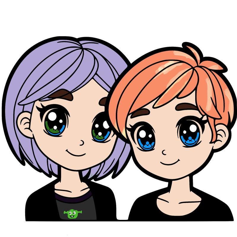 two friends that are girls with short hair