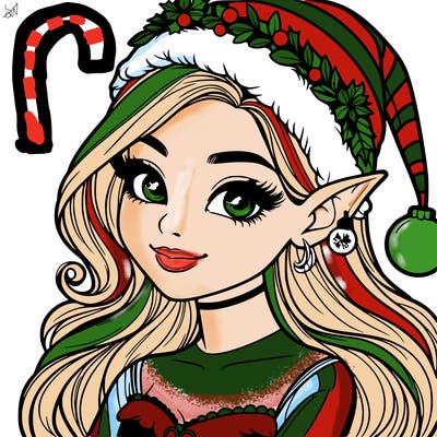 christmas girl elf realistic