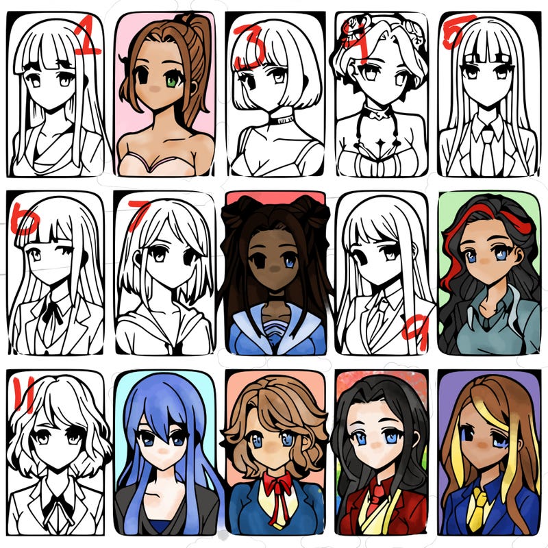 girls that look diffrent anime