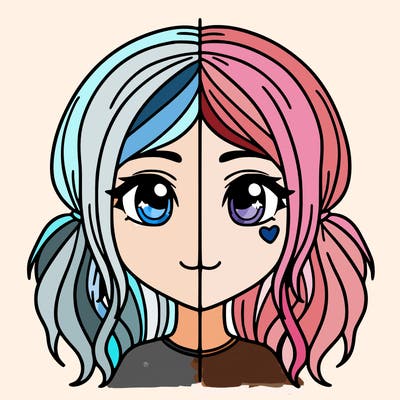 split girl just the face