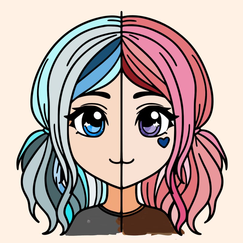 split girl just the face