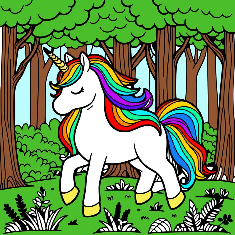 unicorn in the forest