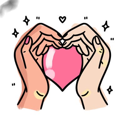 two hands forming a heart