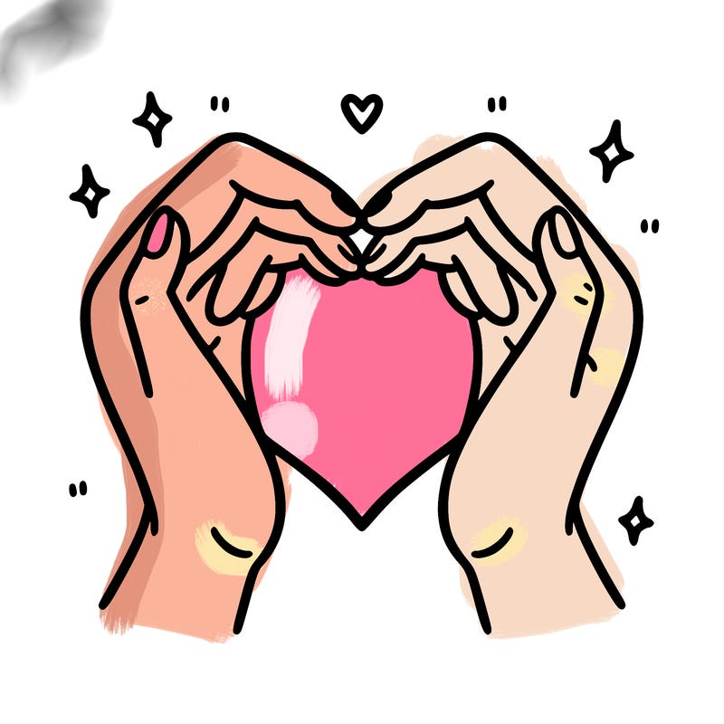 two hands forming a heart