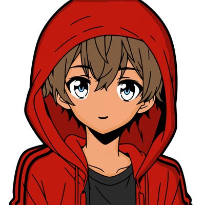 anime boy wearing a hoodie