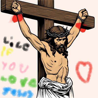 jesus realistic on the cross