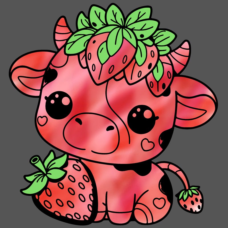 cute strawberry cow