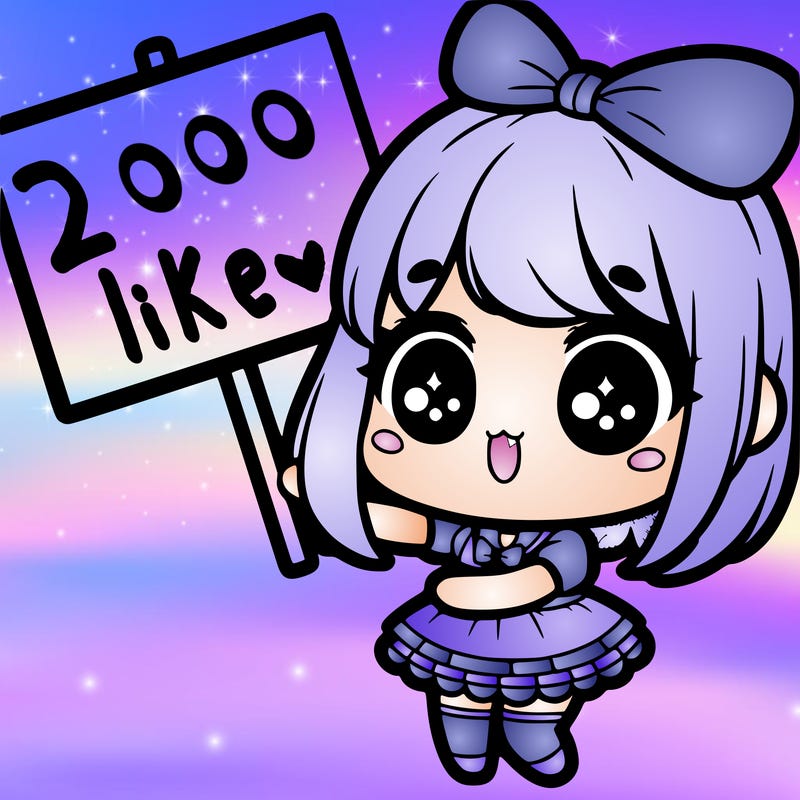 adorable kawaii girl holding a big sign