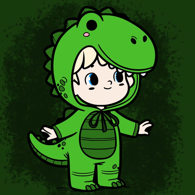 boy in dinosaur costume