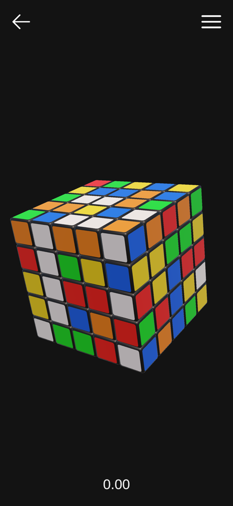 매직큐브 컬렉션 모바일 앱의 섞인 5x5 매직큐브 퍼즐