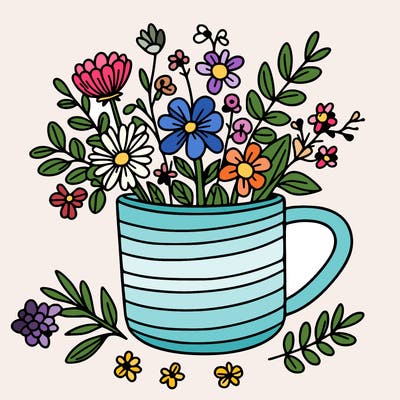 mug with flowers