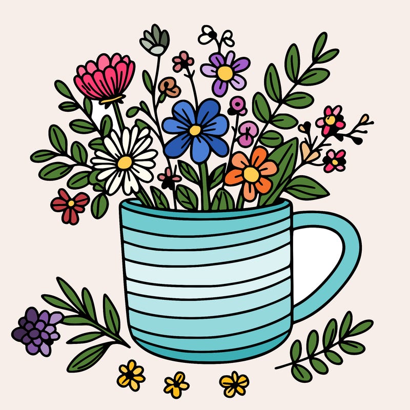 mug with flowers