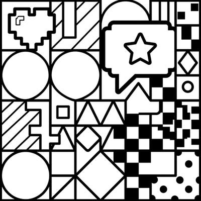 Spark creativity with this digital art-themed coloring page, specially designed for toddlers. Its ultra-thick lines and large, simple shapes make it ideal for little hands to practice motor skills and color recognition.