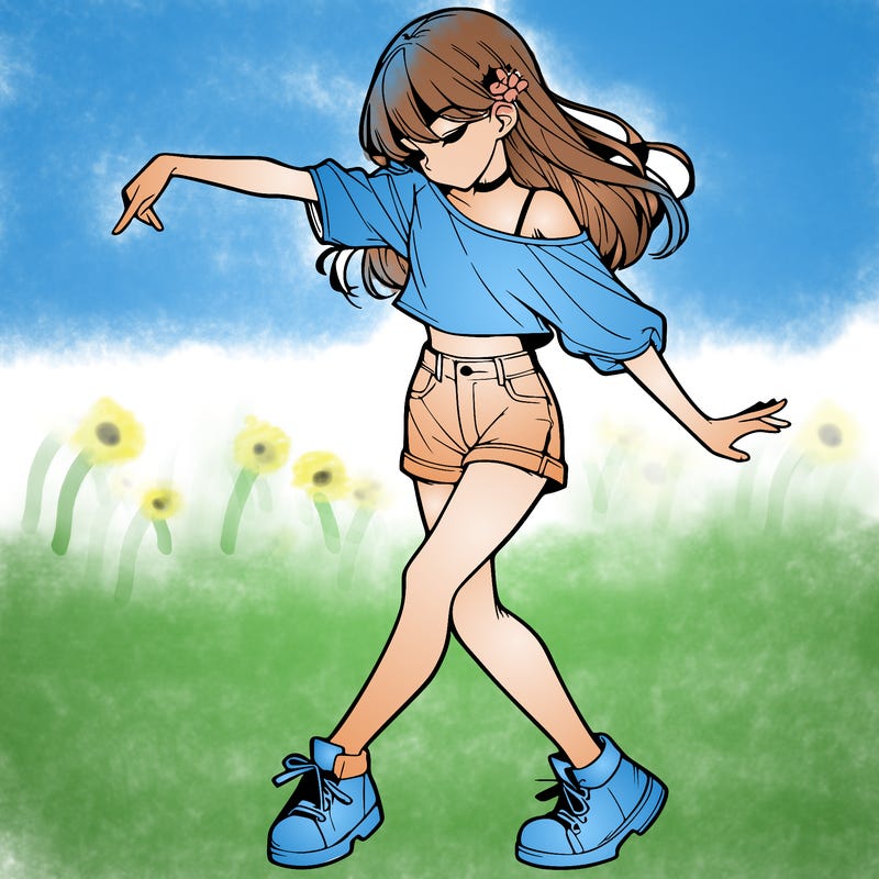 realistic girl danceing