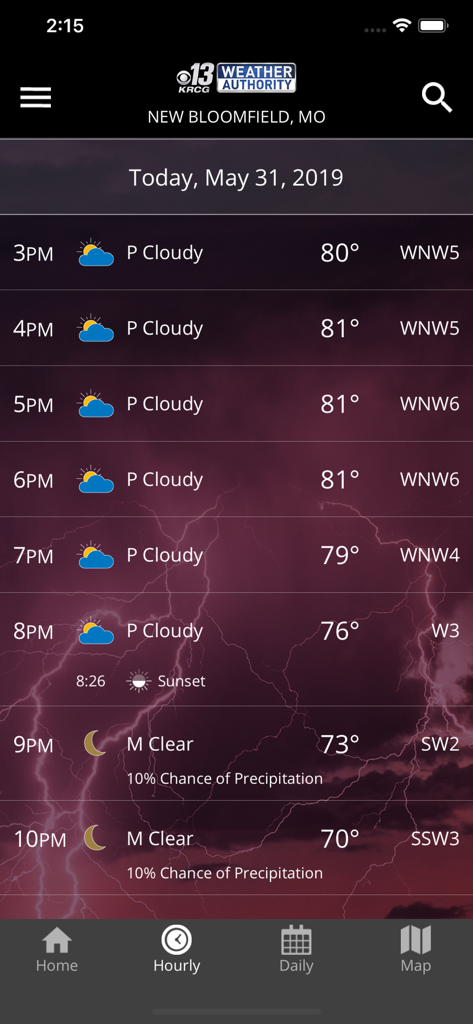 KRCG 13 WEATHER AUTHORITY - Hourly weather forecast for New Bloomfield Missouri on the KRCG 13 Weather Authority mobile app