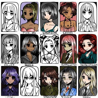 girls that look diffrent anime