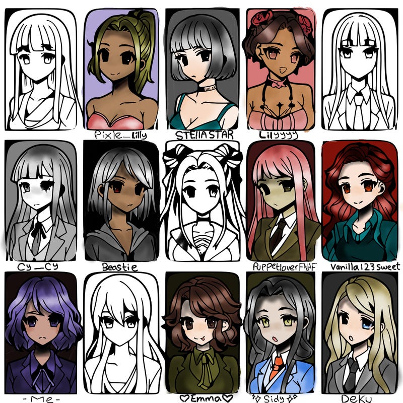 girls that look diffrent anime