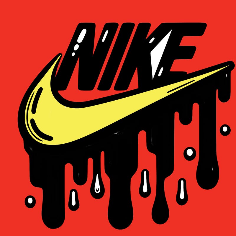 dripping nike logo