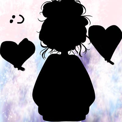 girl with baggy sweatshirt and messy bun