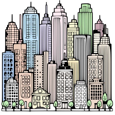 a city with skyscrapers