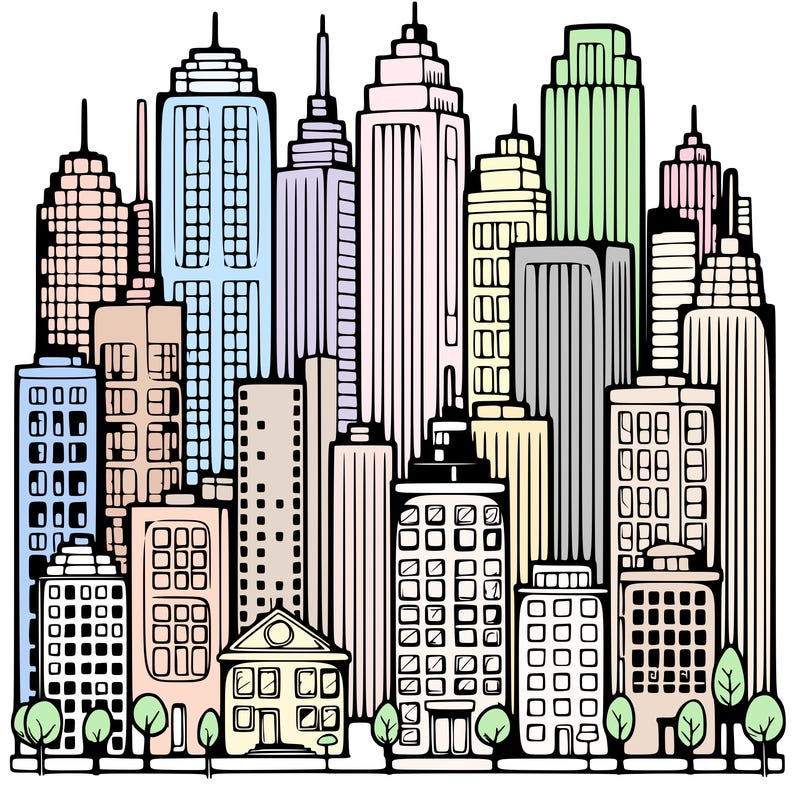 a city with skyscrapers