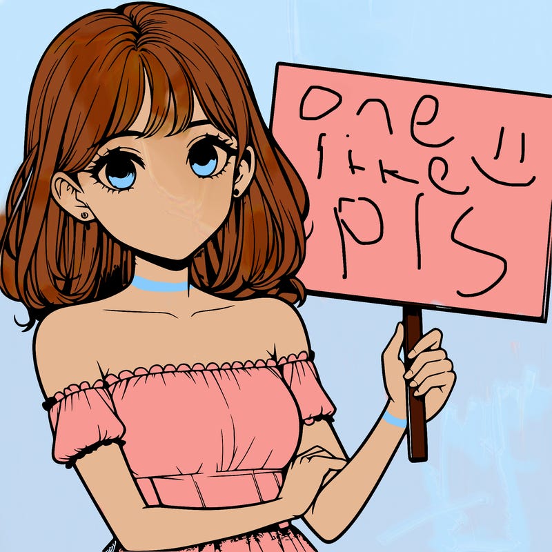 realistic pretty girl holding blank sign