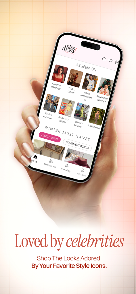Alamode by Akanksha: Buy Dress - Mobile app screen for Alamode by Akanksha featuring celebrity fashion looks and winter apparel collections.