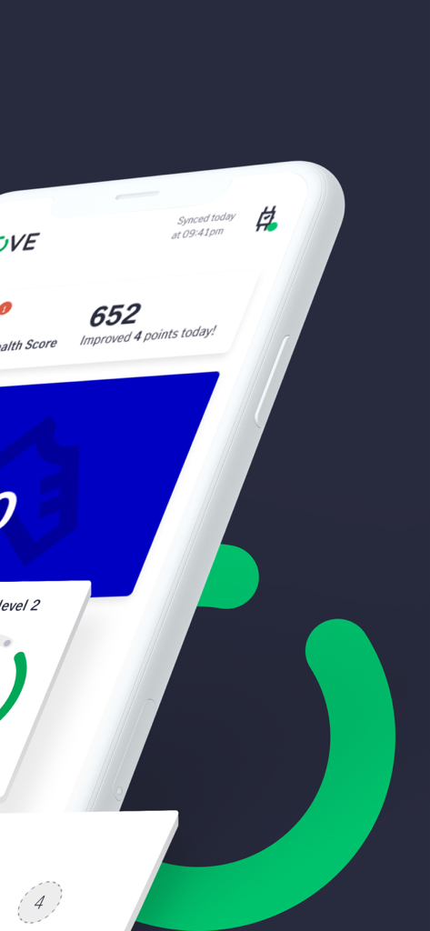 ManulifeMOVE mobile app interface showing a health score of 652 and daily progress tracking