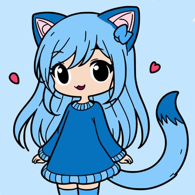 girl with cat ears and tail