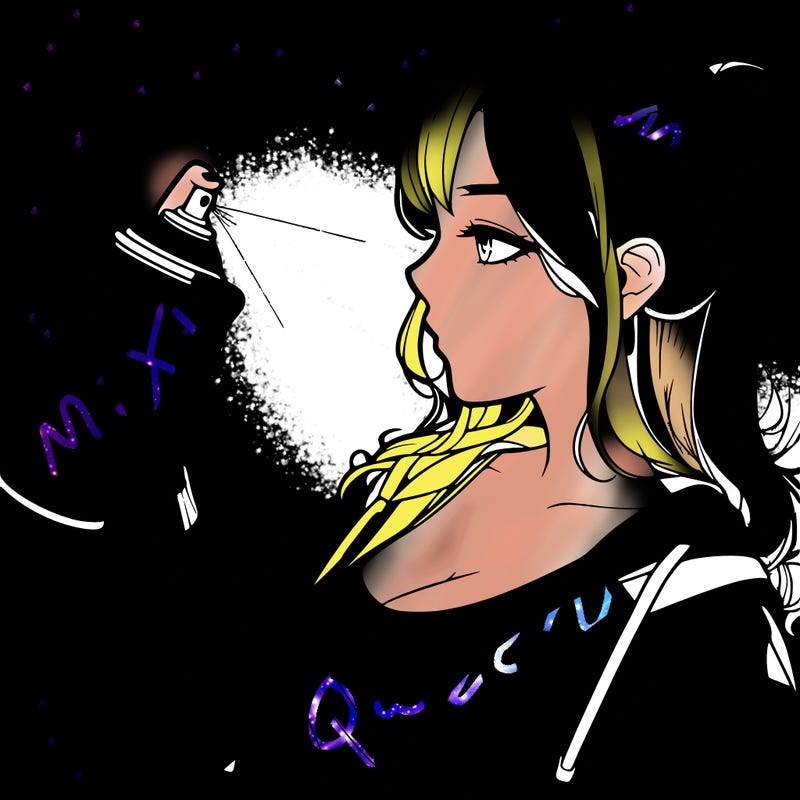 a realistic girl spray, painting