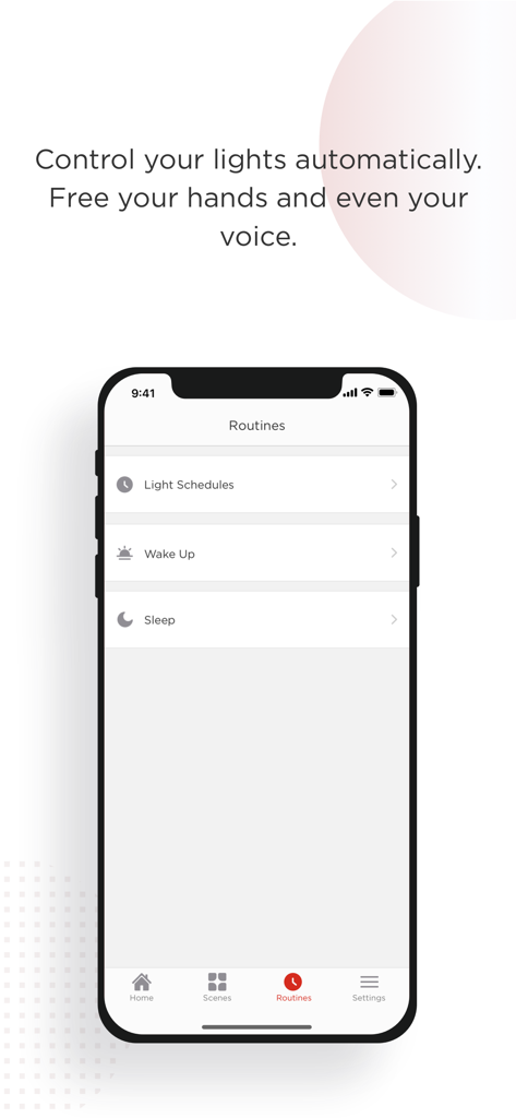 Sengled Home - Sengled Home app interface showing light schedules wake up and sleep routine settings for automated smart lighting control