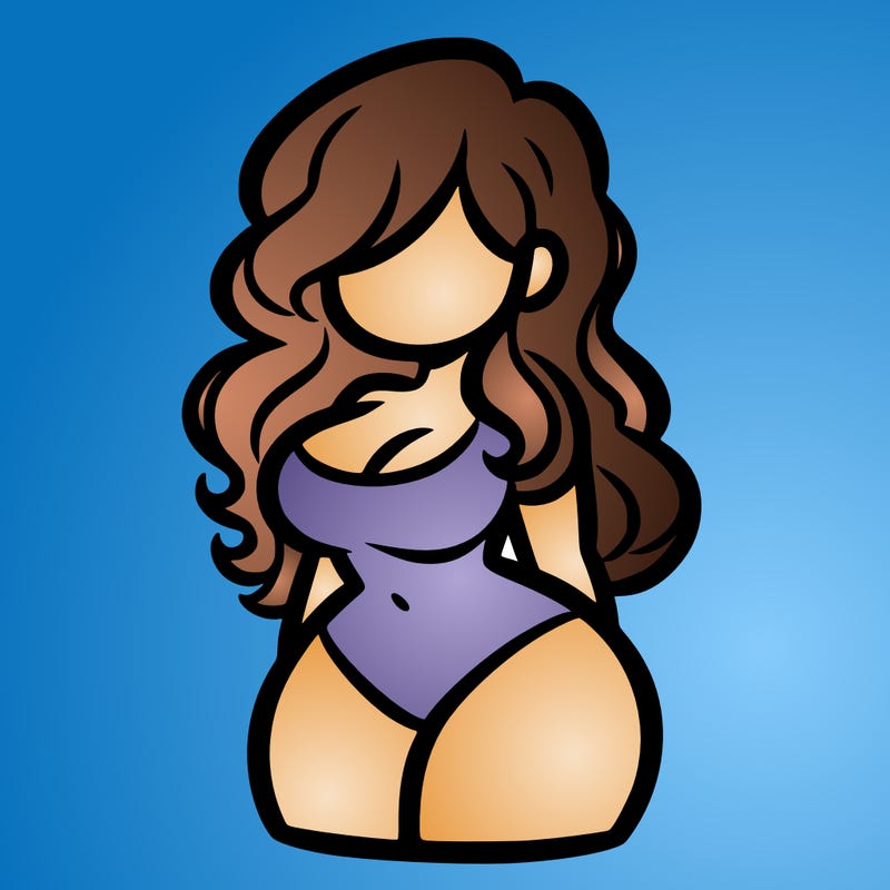 curvy woman with hair