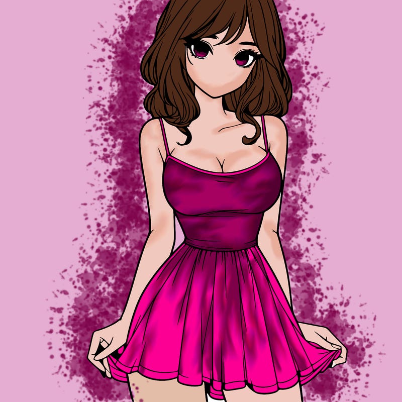 realistic girl in short dress