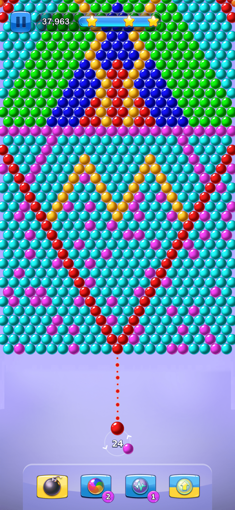 Bubble Original - Jogo clássico de estourar bolhas com níveis coloridos e mecanismo de mira.