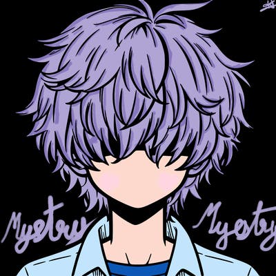 manga boy fluffy hair covering his eyes