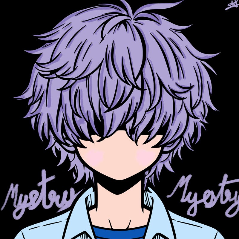 manga boy fluffy hair covering his eyes