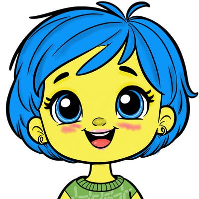 happy girl with short hair