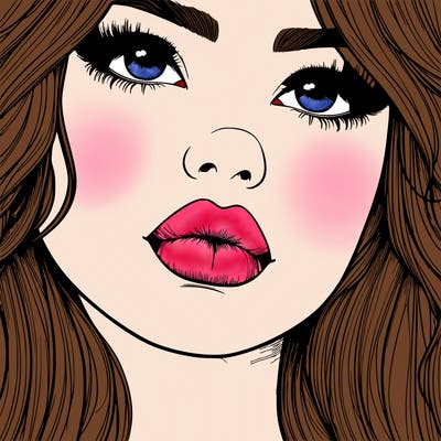 really realistic girl with lips