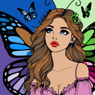 butterfly fairy realistic girl