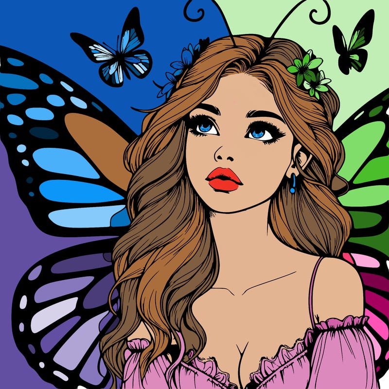 butterfly fairy realistic girl
