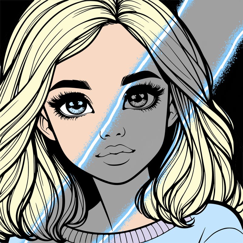 realistic girl whith cute eyes