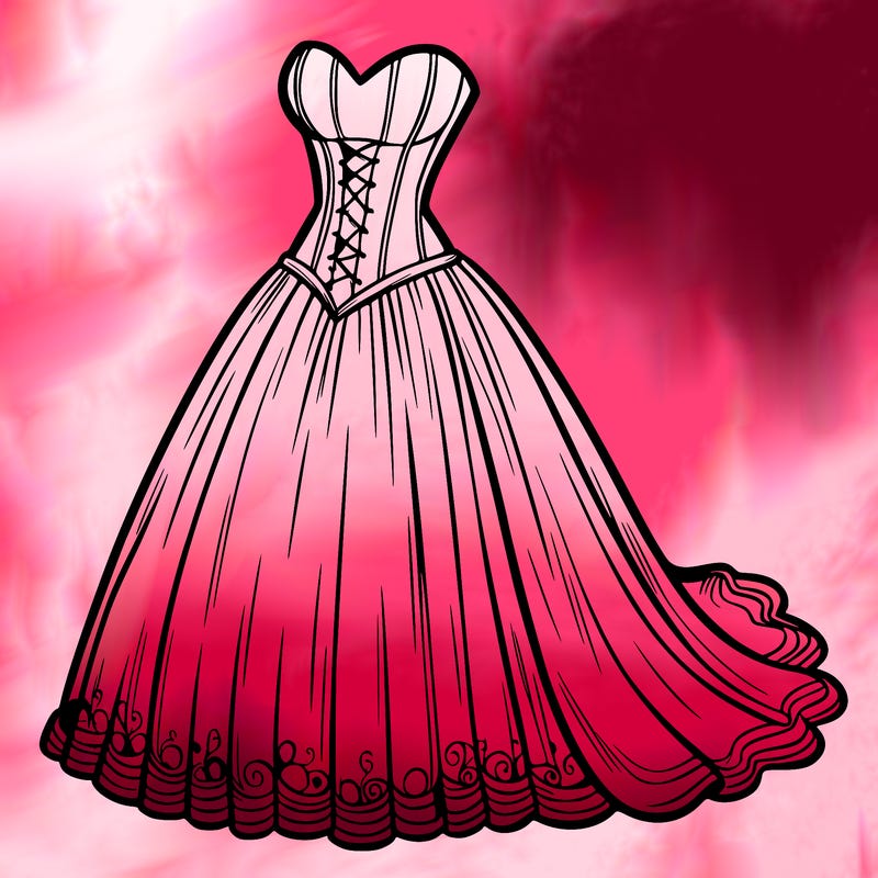 wedding dress-corset and a long and flowy skirt