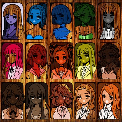 girls that look diffrent anime