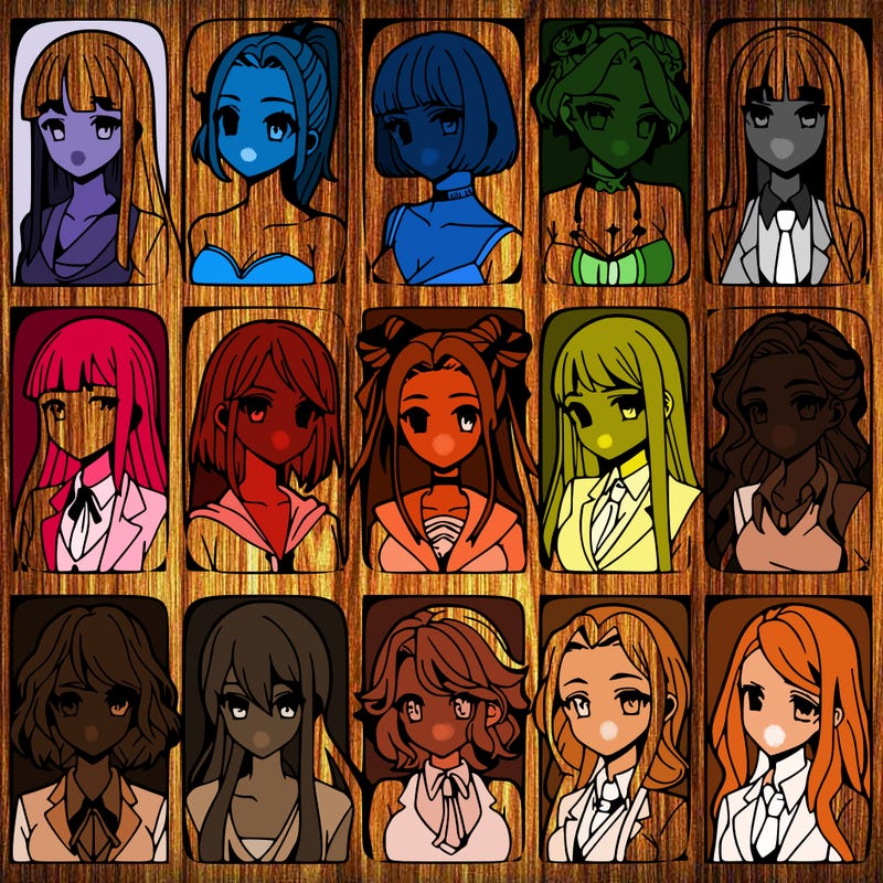 girls that look diffrent anime