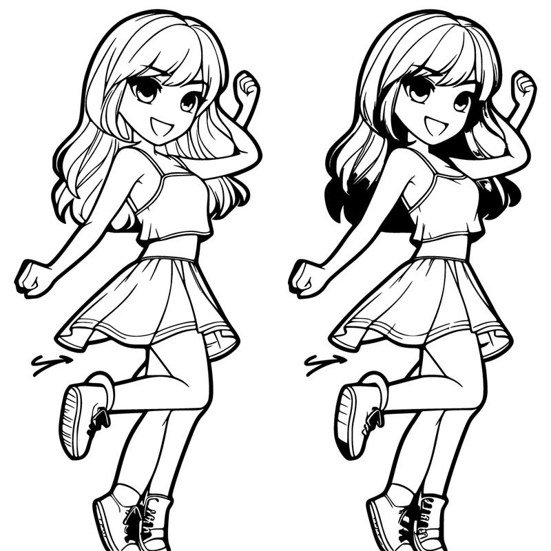 realistic girl dancing