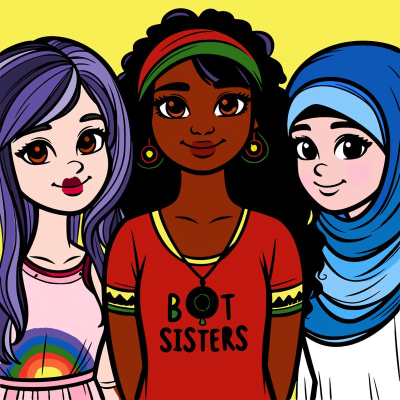 three sisters with a best sisters necklace